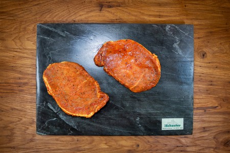 Lachssteak "Barbecue" vom Strohschwein